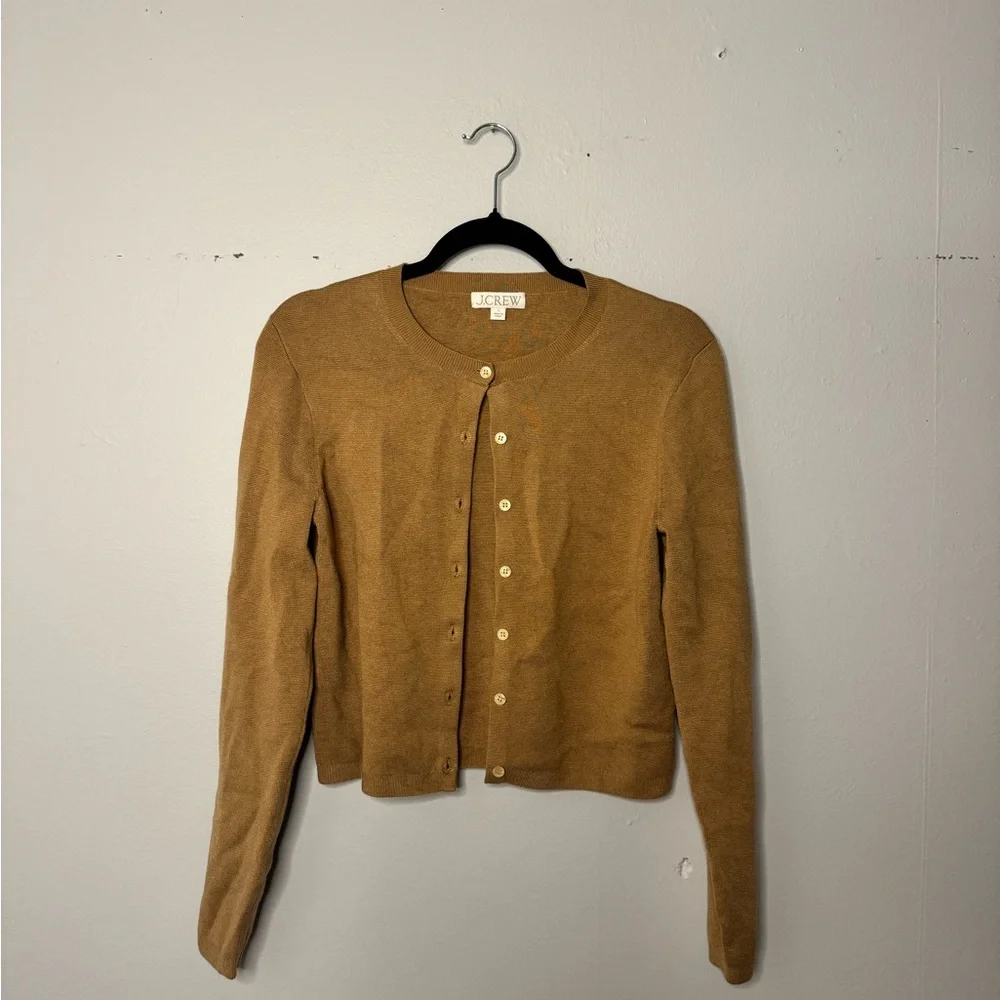 J. Crew Women's Camel button Cardigan - Picture 2 of 6